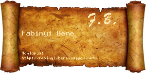 Fabinyi Bene névjegykártya